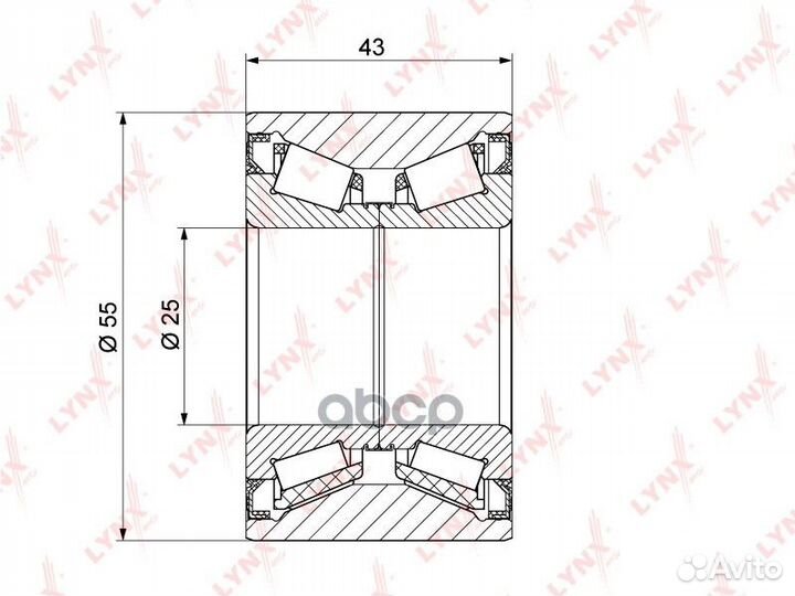 WB-1298 Подшипник ступицы lynxauto WB-1298 lynx
