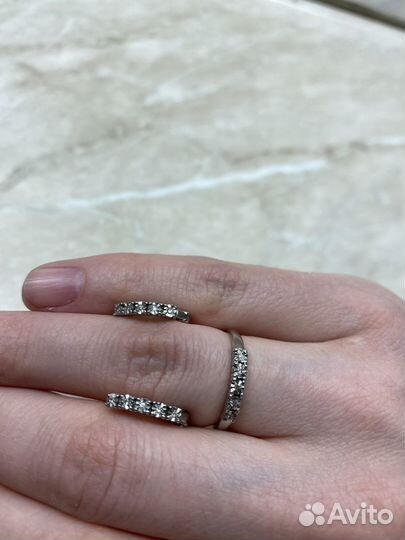 Кольцо р.16+серьги серебряные пр925 с бриллиантами