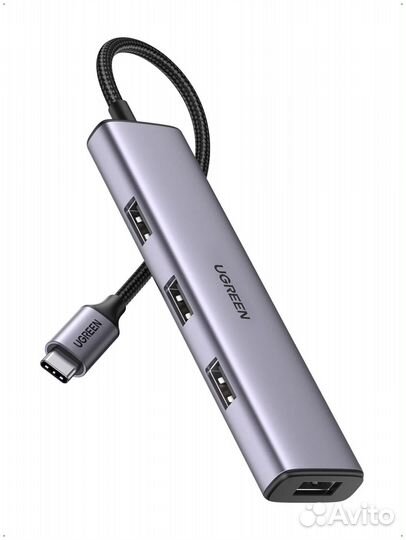 USB-Хаб ugreen CM473 (20841) USB-C to 4*USB 3.0 Hu