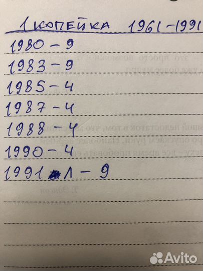 Погодовка монет СССР 1961-1991