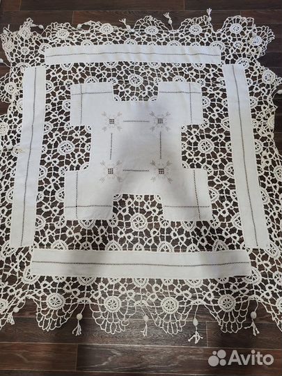 Винтажная льняная скатерть