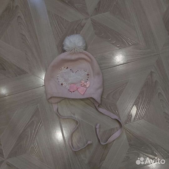 Шапка демисезонная для девочки 48-50 см