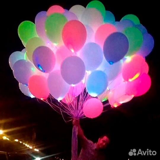 Шары с гелием неоновые, ассорти