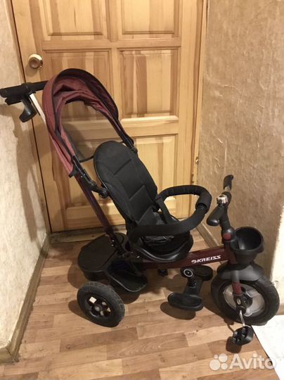 Велосипед трехколесный Kreiss с тентом и ручкой