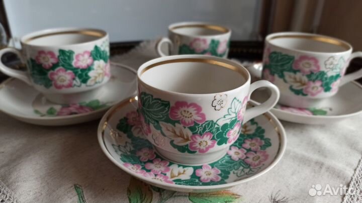 Чашки Блюдца Дулево Конаково Винтаж времен СССР Фа