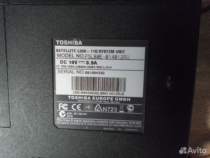 Ноутбук toshiba