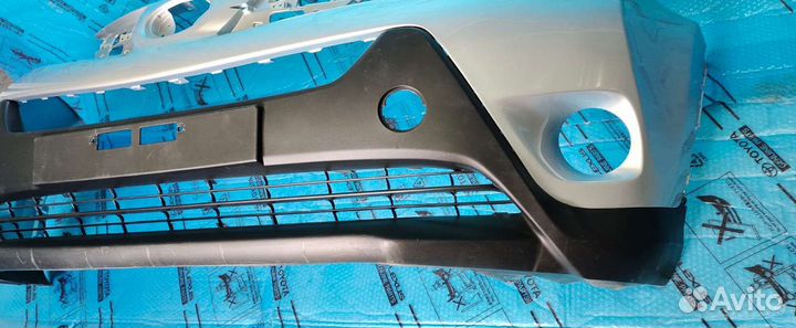 Передний бампер Рав 4 40 серебристый Оригинал 13