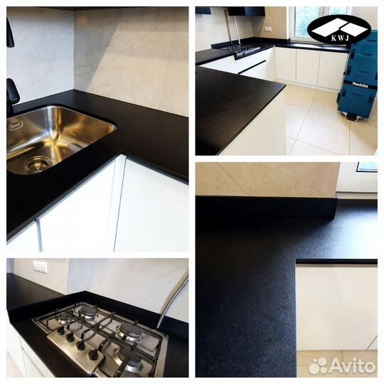 Еврозапил столешницы. Установка HPL и акрила