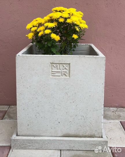 Кашпо, вазон, цветочница из бетона лофт для цветов