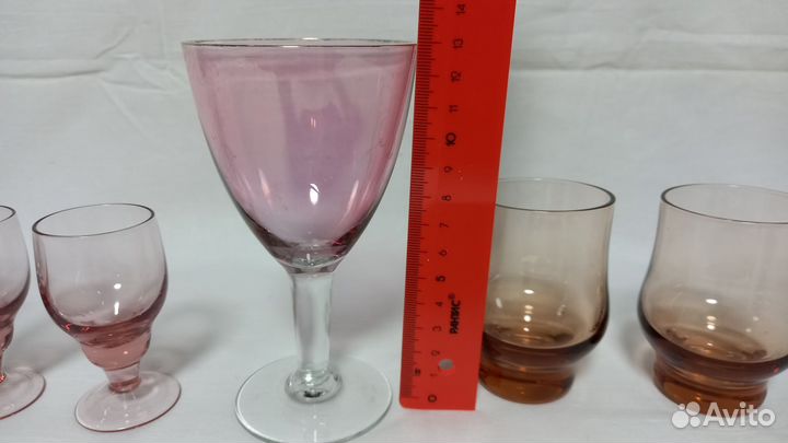 Рюмка на ножке Неман, Богемия, марганцевое стекло