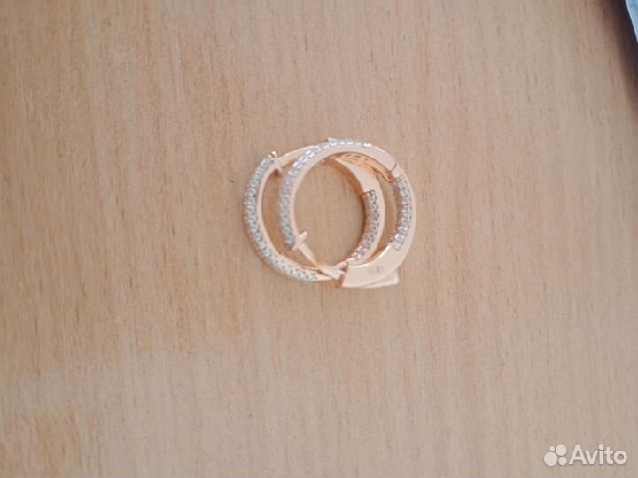 Серьги серебро в позолоте 925 пробы