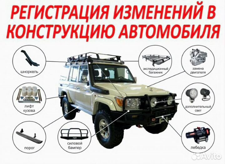 Переоборудование/регистрация изменений тс