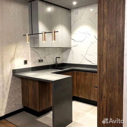 Угловая кухня с мдф фасадами