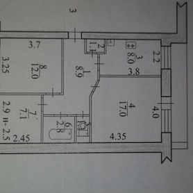 3-к. квартира, 58 м², 1/3 эт.