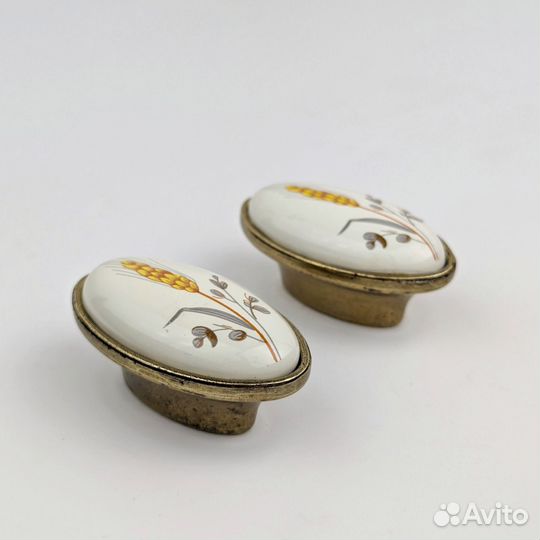 Ручка - кнопка мебельная керамика бронза/ опт