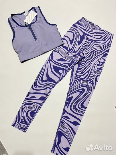 Спортивный костюм женский лосины топ S