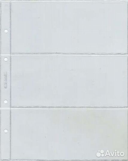 Листы для банкнот на 3 ячейки