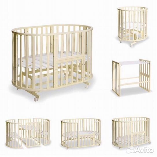 Детская кроватка с маятником круглая