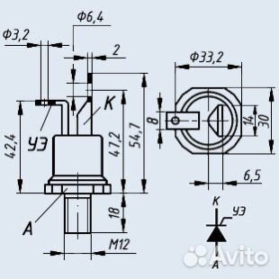 Тиристор высокочастотный тч25-8