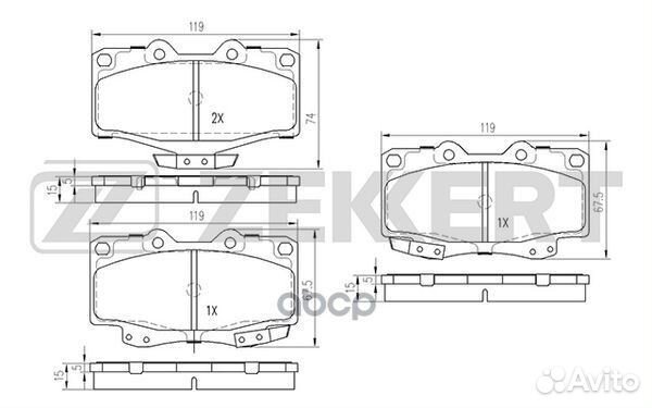 Колодки передние GW/Zekkert/ BS1103 Zekkert