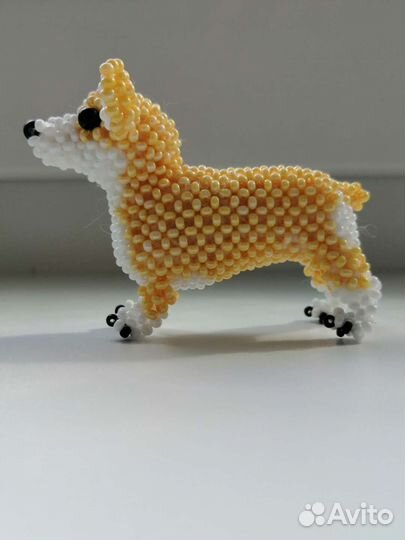 Амигуруми корги из бисера