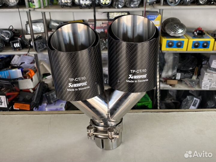 Насадка на глушитель akrapovic двойная