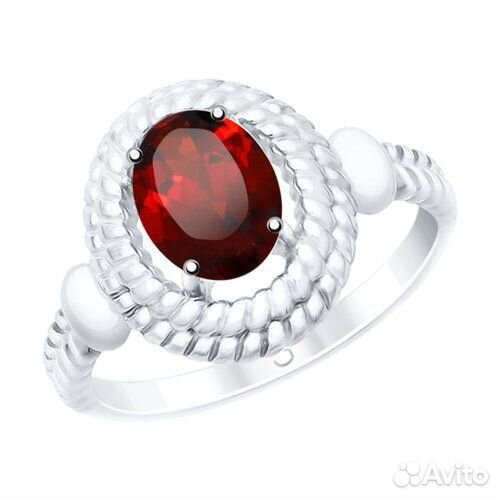 Кольцо. Серебро. Гранат