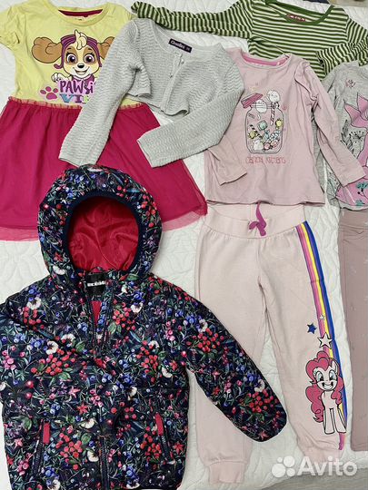Вещи и куртка пакетом на девочку 98 - 104