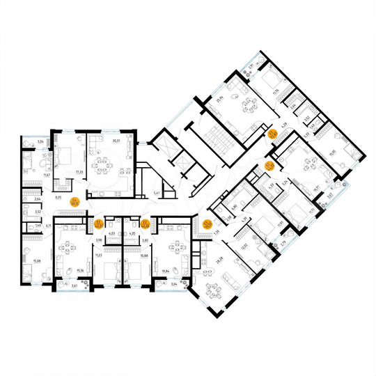 2-к. квартира, 72,8 м², 14/25 эт.