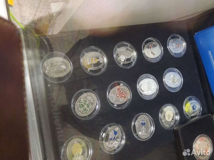 Комплект 14 монет. Яйца Фаберже. Серебро 999 пробы