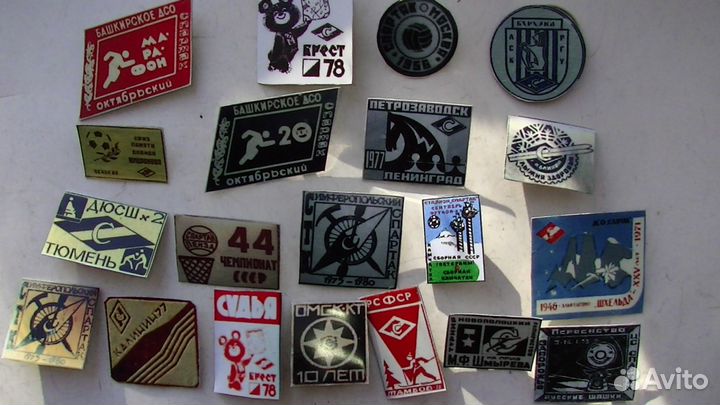 Значки новоделы олимпийский мишка и спартак