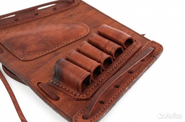 Патронташ на приклад 5 патронов кожа 12к