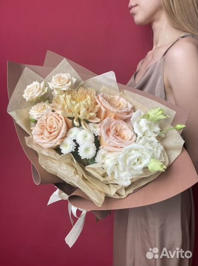 Букет цветов «Нотки персика»