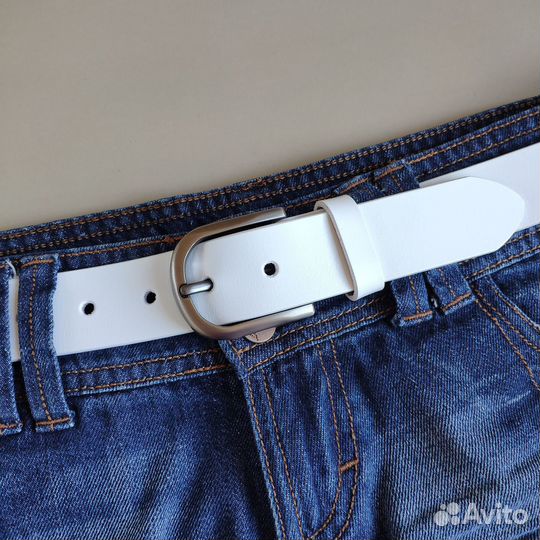 Ремень женский белый