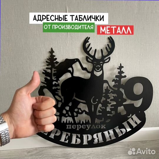 Табличка адрес металл