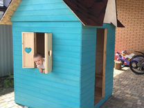 Детский игровой домик уличный деревянный