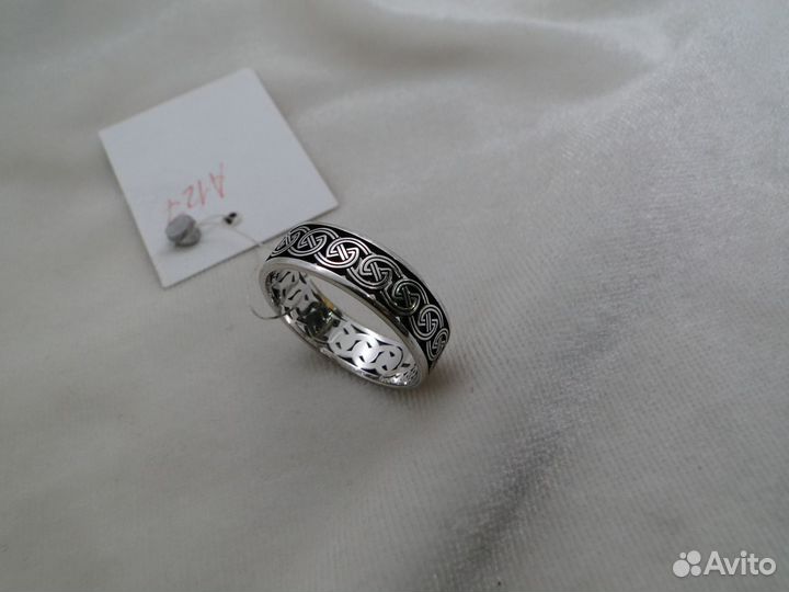 Кольцо унисекс, белое золото 585 пробы