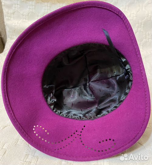 Шляпа женская, фетр, цвет фуксия