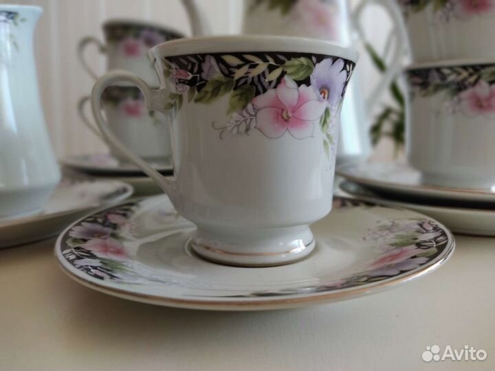 Чайно кофейный сервиз китайский фарфор