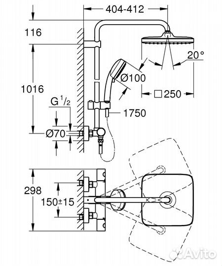 Душевая система Grohe Tempesta (26689000)