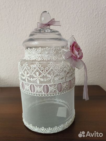 Банка стеклянная для хранения и декора