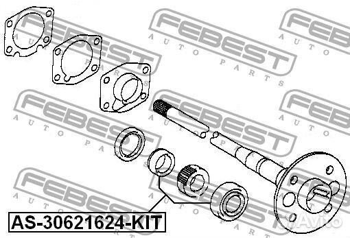 Подшипник задней полуоси комплект 30X62X16X24
