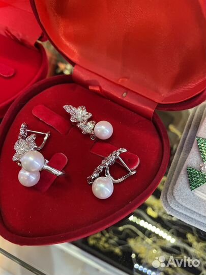 Серьги серебро с жемчугом