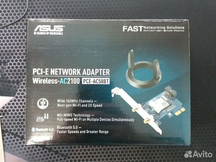 Asus WiFi6 Bluetooth5 адаптер pci e