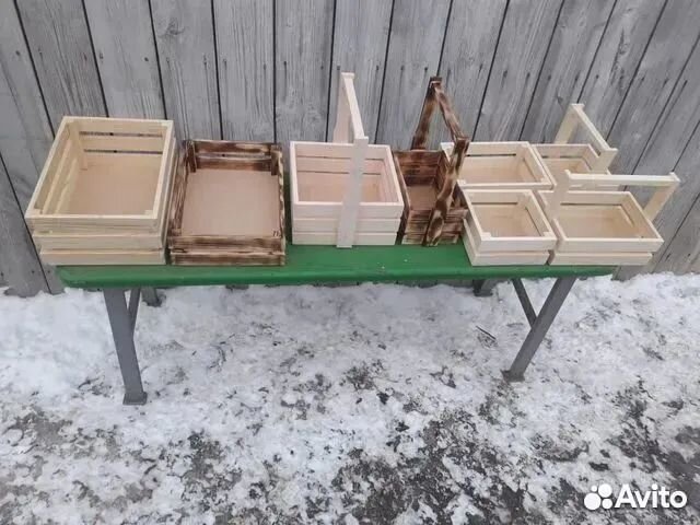 Ящики деревянные, из фанеры, декоративные