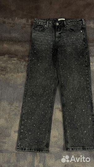 Джинсы со стразами