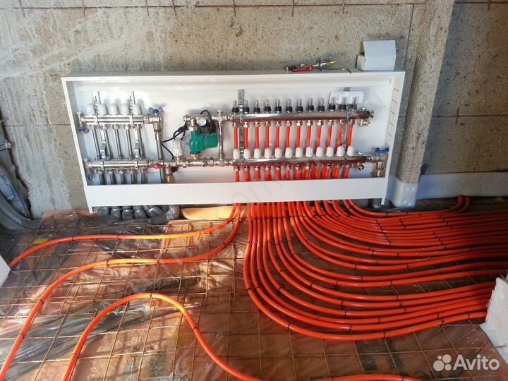 Монтаж теплого пола, отопления, водоснабжения