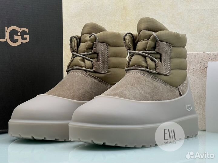 Женские мужские угги с галошами Ugg Mini Lace-Up D