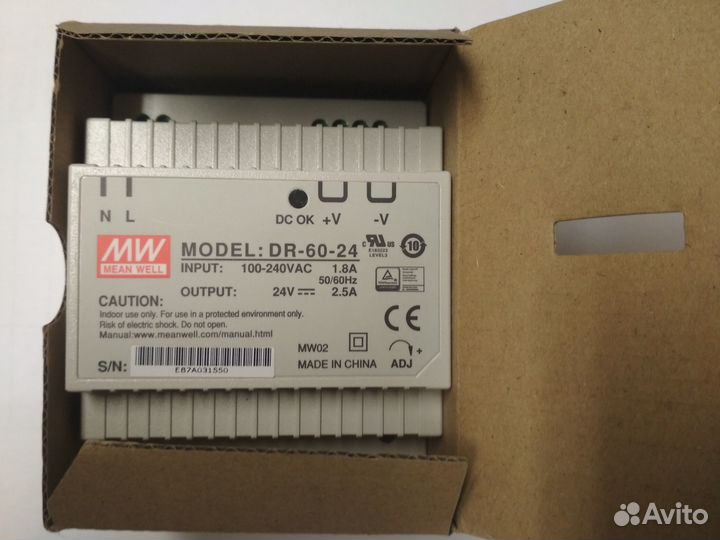 Блок питания на DIN-рейку, 24 В. DR-60-24