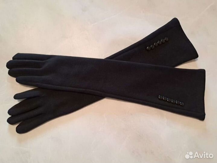 Перчатки зимние женские длинные